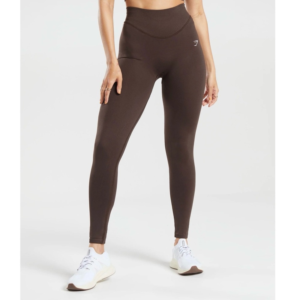 NWT GYMSHARK Sweat Seamless Leggings in Shadow Brown Size XS - Picture 15 of 16